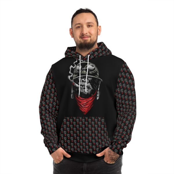 Leaf Smokers "Gritty Gorilla" Black AOP Hoodie - Image 11